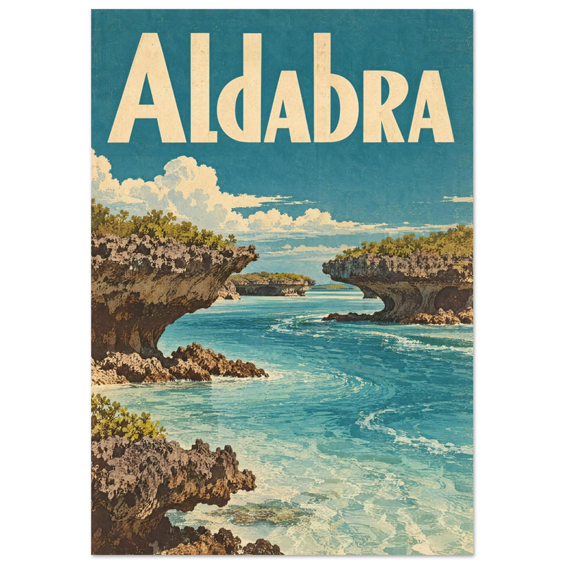 Aldabra Coastal Vintage Travel Poster