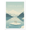 polar bear art print for the living room, soft painterly artwork on matte paper