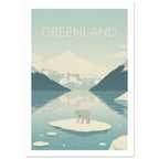 polar bear art print for the living room, soft painterly artwork on matte paper