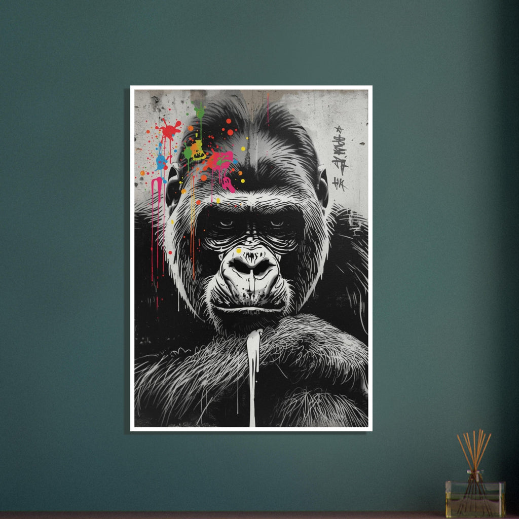 monkey art print for the nursery, soft painterly artwork on matte paper