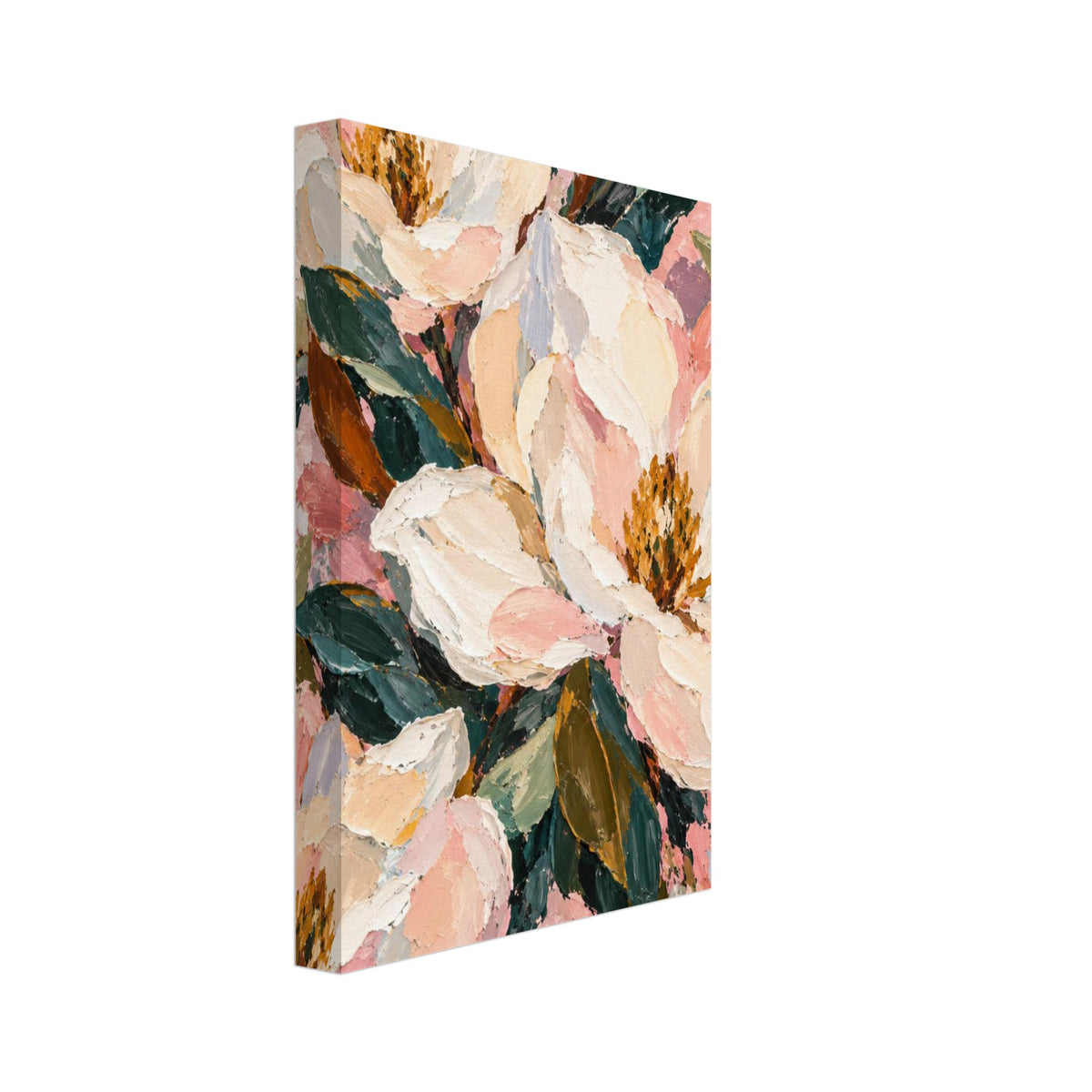 Southern Magnolia Painterly Botanical Art Print – Canvas