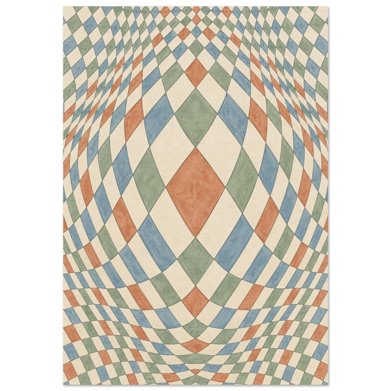 Geometrisk harlekinmønster – kunsttrykk