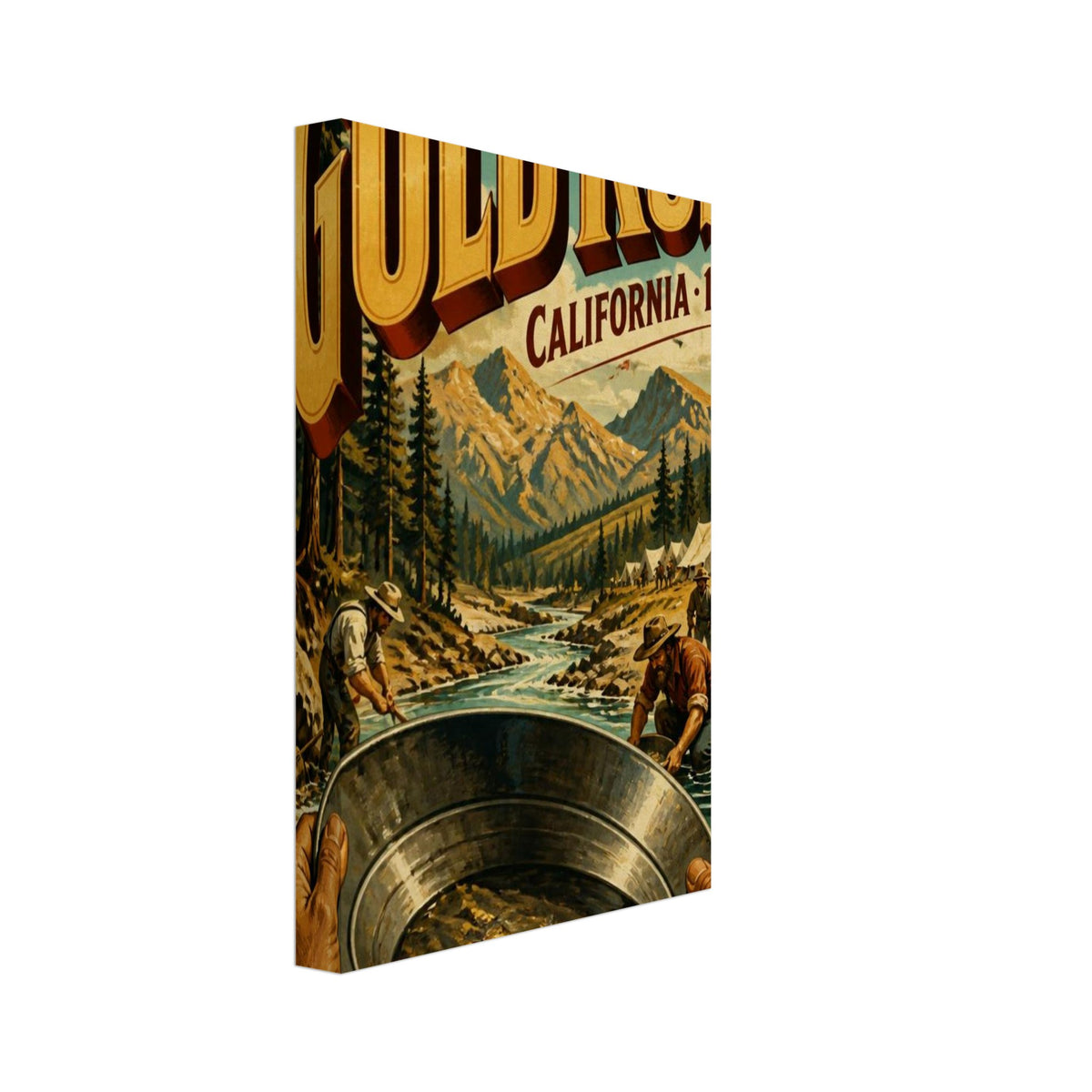 California Gold Rush Vintage Style Poster – Canvas