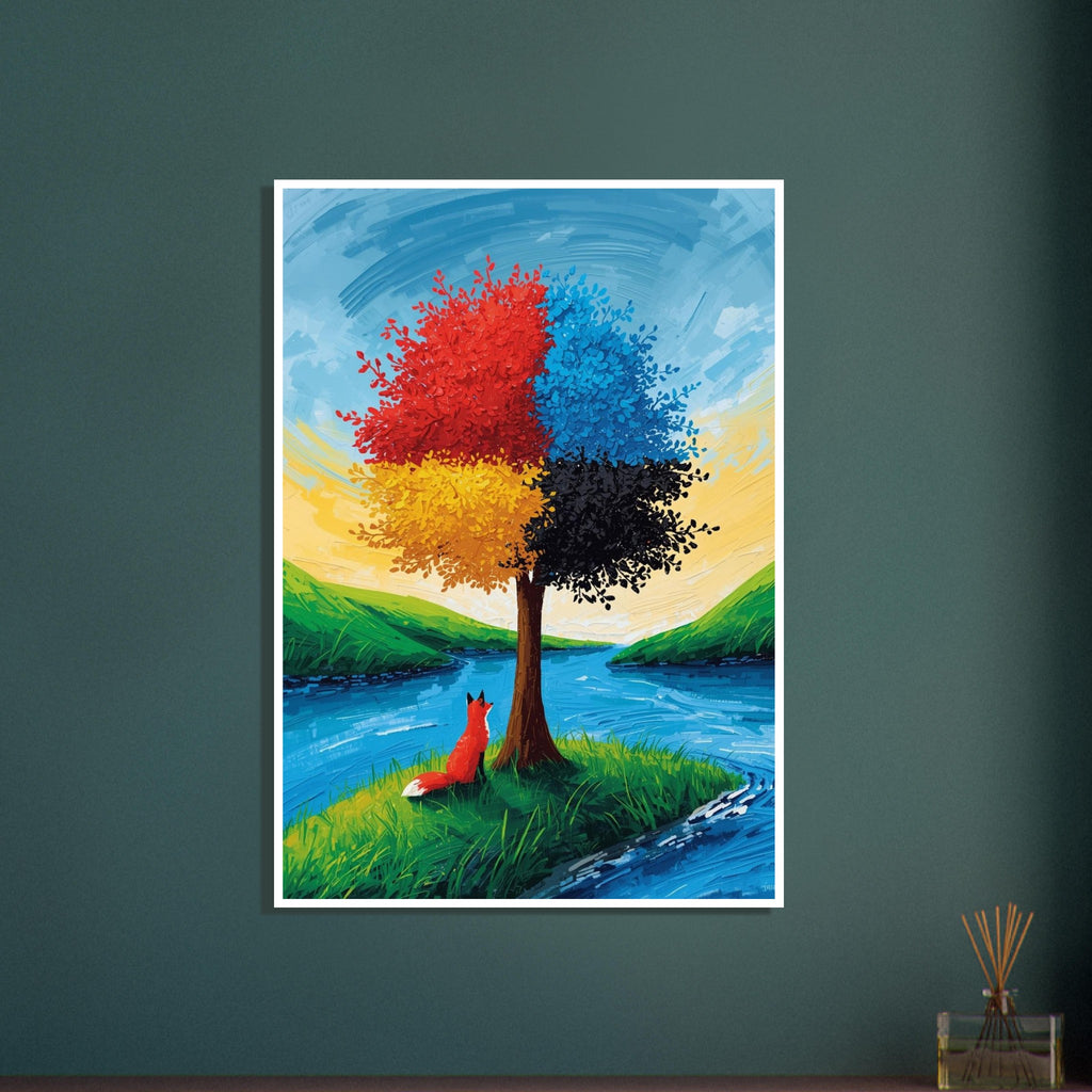 fox art print for the nursery, soft painterly artwork on matte paper