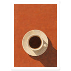 Coffee Cup Terracotta Art Print – White Border