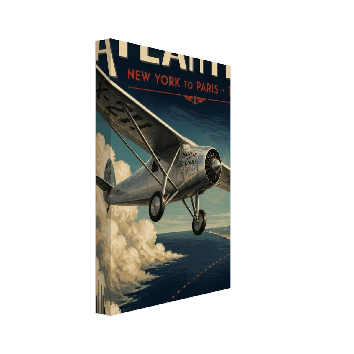 Atlantic Aeroplane Vintage Travel Poster – Canvas