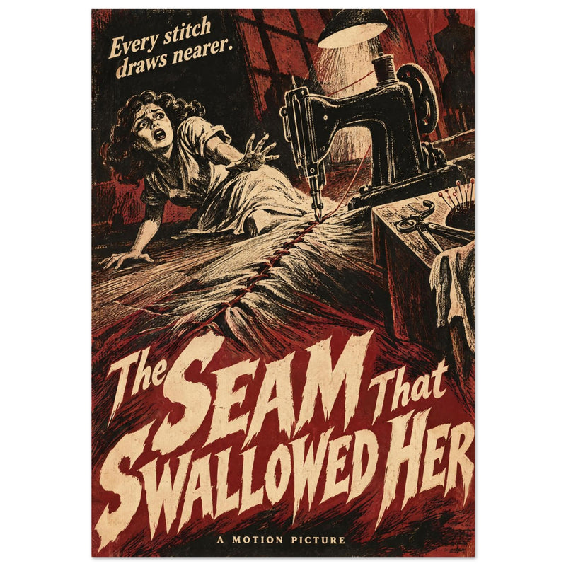 Sewing Machine Vintage Horror Poster