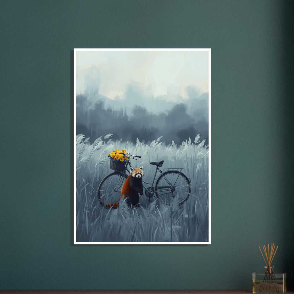 little woodland mouse art print for the bedroom, soft painterly artwork on matte paper