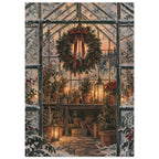 Christmas Wreath Vintage Style – illustration wall art print by Printavelle – close-up