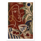original abstract composition art print for the living room, soft painterly artwork on matte paper