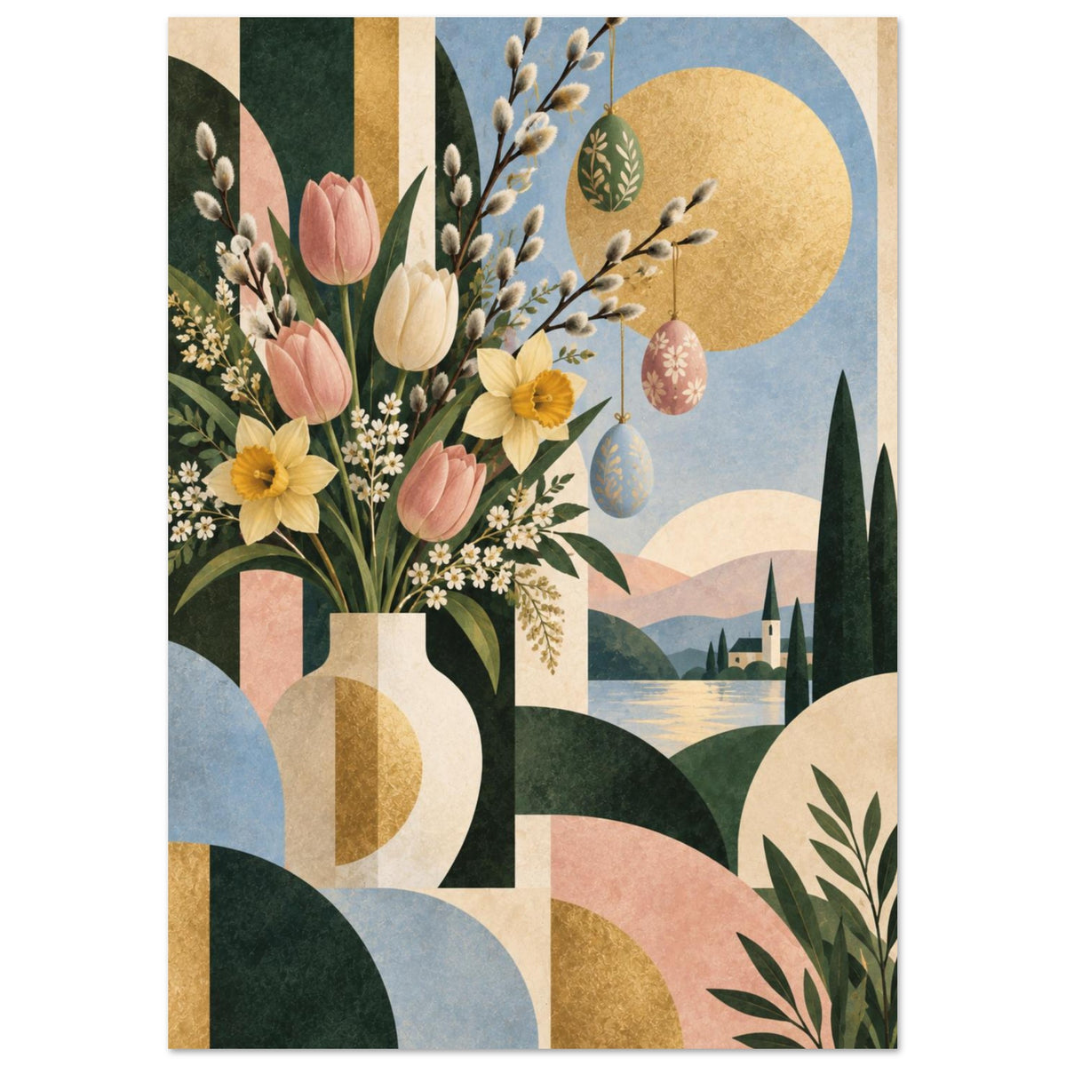 original abstract composition art print for the living room, soft painterly artwork on matte paper