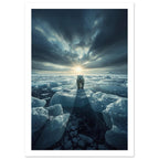 polar bear art print for the living room, soft painterly artwork on matte paper