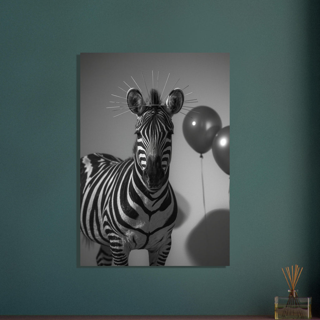zebra art print for the living room, soft painterly artwork on matte paper