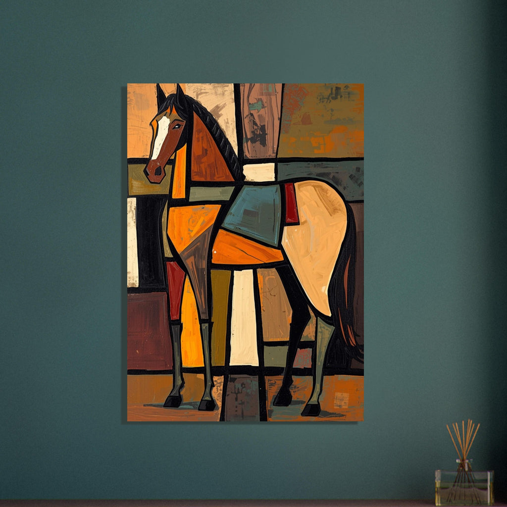 horse art print for the living room, soft painterly artwork on matte paper