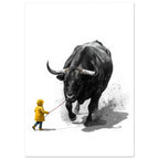 cow art print for the kitchen, soft painterly artwork on matte paper