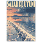 Salar De Uyuni Retro Travel – illustration wall art print by Printavelle – close-up