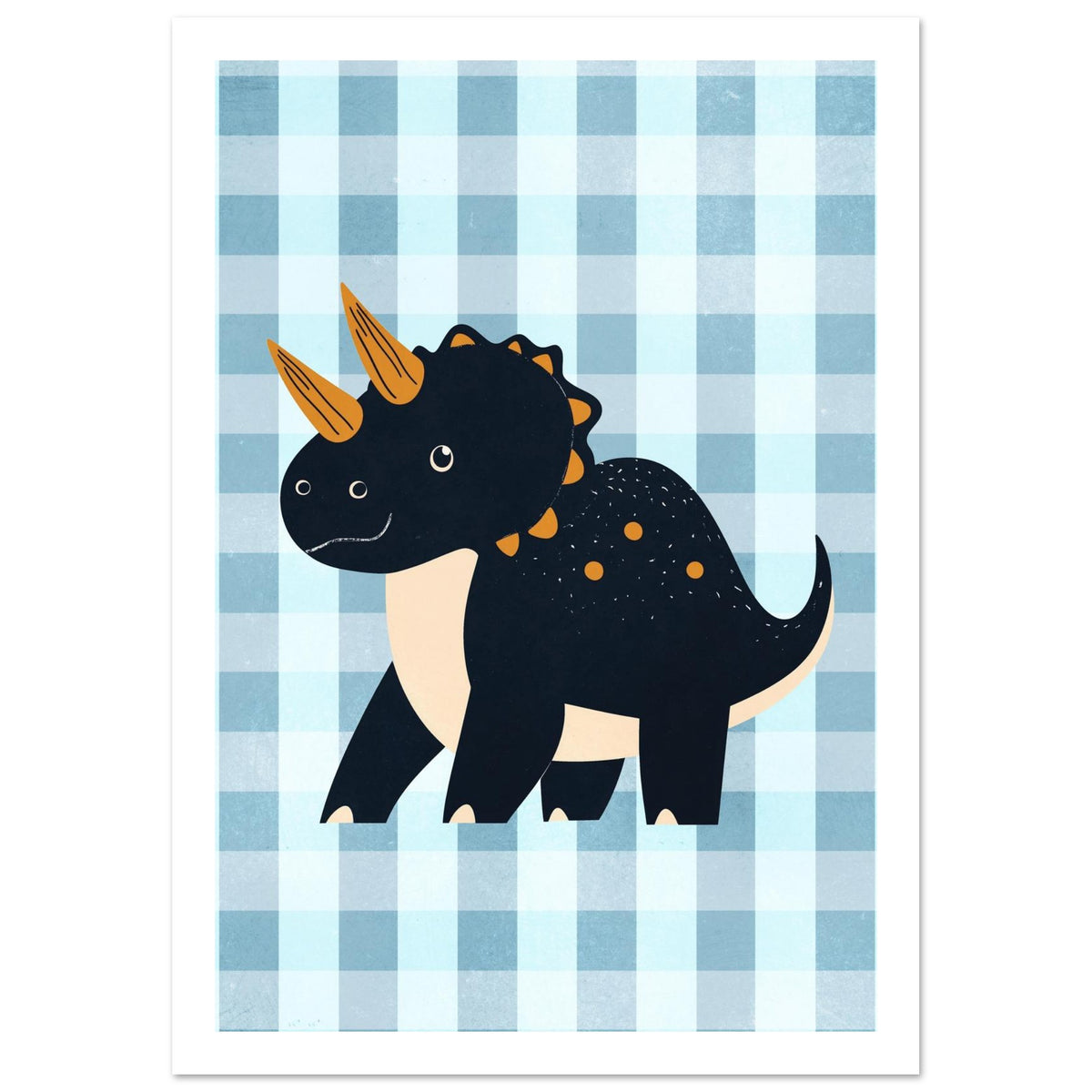 dinosaur art print for the nursery, soft painterly artwork on matte paper