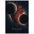 Anatomical Heart And Moon Eclipse – illustration wall art print by Printavelle – close-up