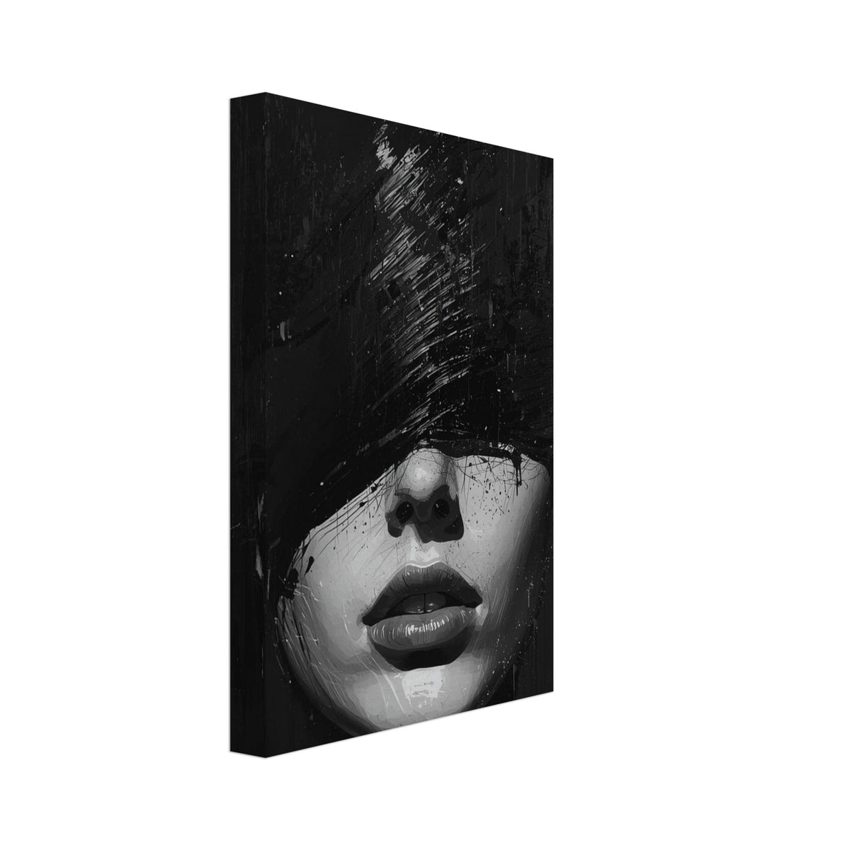 Obscured Face Black And White Art Print – Canvas