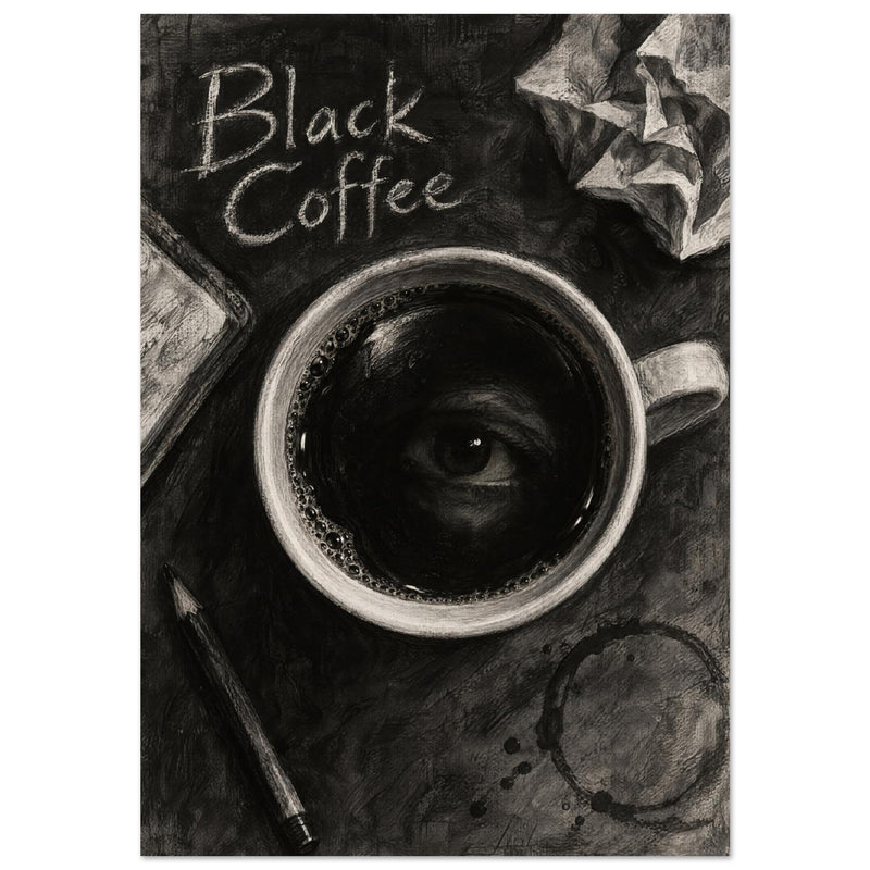 Black Coffee Surreal Art Print