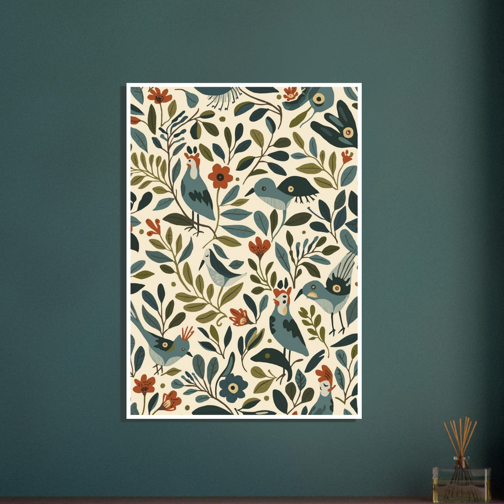small garden bird art print for the kitchen, soft painterly artwork on matte paper