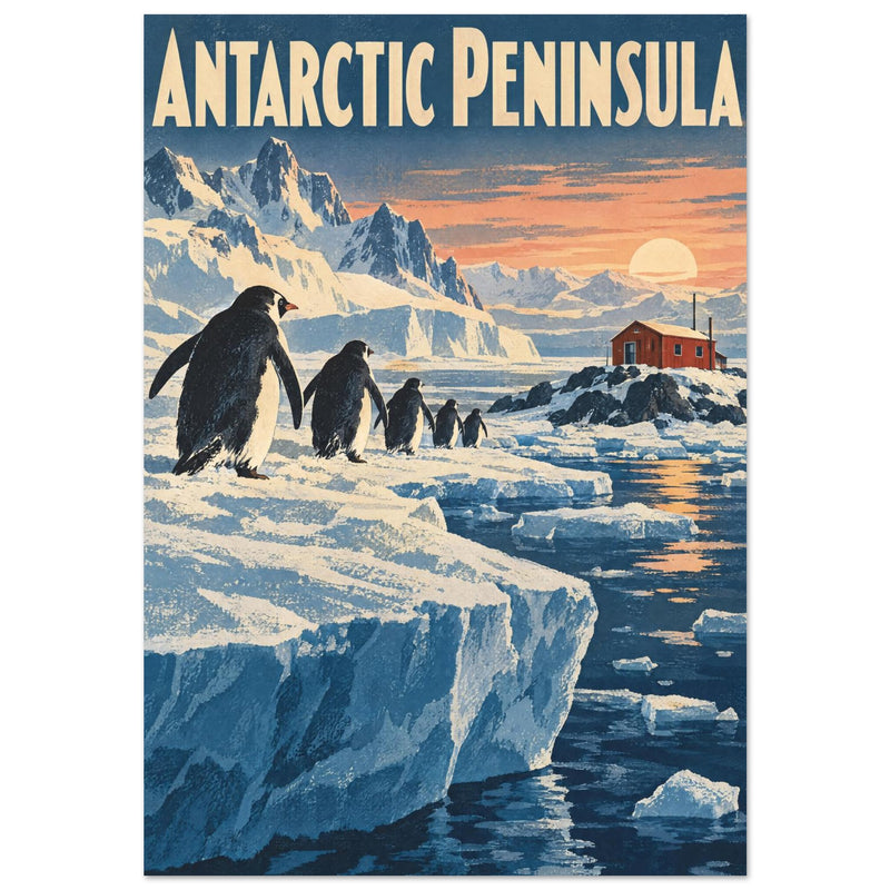 Antarctic Peninsula Vintage Travel Poster
