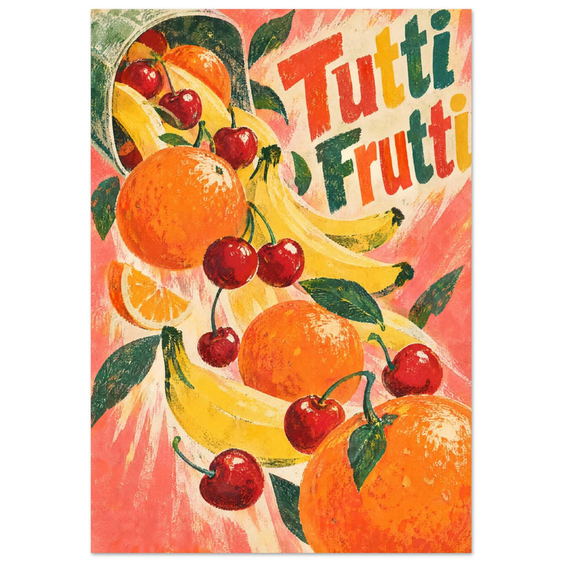 Tutti Frutti Retro Fruit Poster