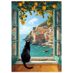 cat art print for the living room, soft painterly artwork on matte paper