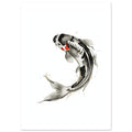 koi fish art print for the bathroom, soft painterly artwork on matte paper