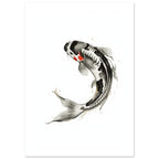 koi fish art print for the bathroom, soft painterly artwork on matte paper