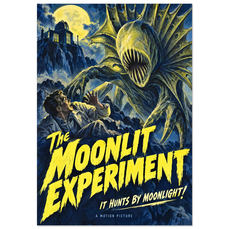 Moonlit Monster Retro Horror Poster