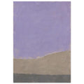 Lilac abstract colour field above uneven taupe and charcoal-grey bands, with visible brush marks and a narrow beige edge.