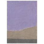 Lilac abstract colour field above uneven taupe and charcoal-grey bands, with visible brush marks and a narrow beige edge.