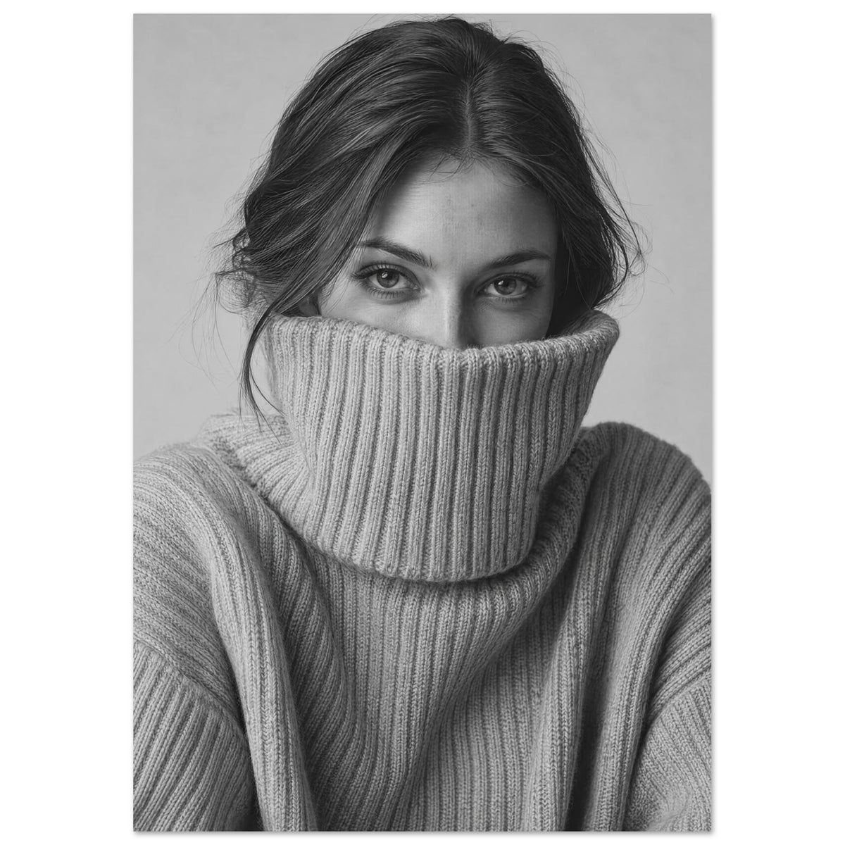 Woman in Knitwear Photographic Art Print