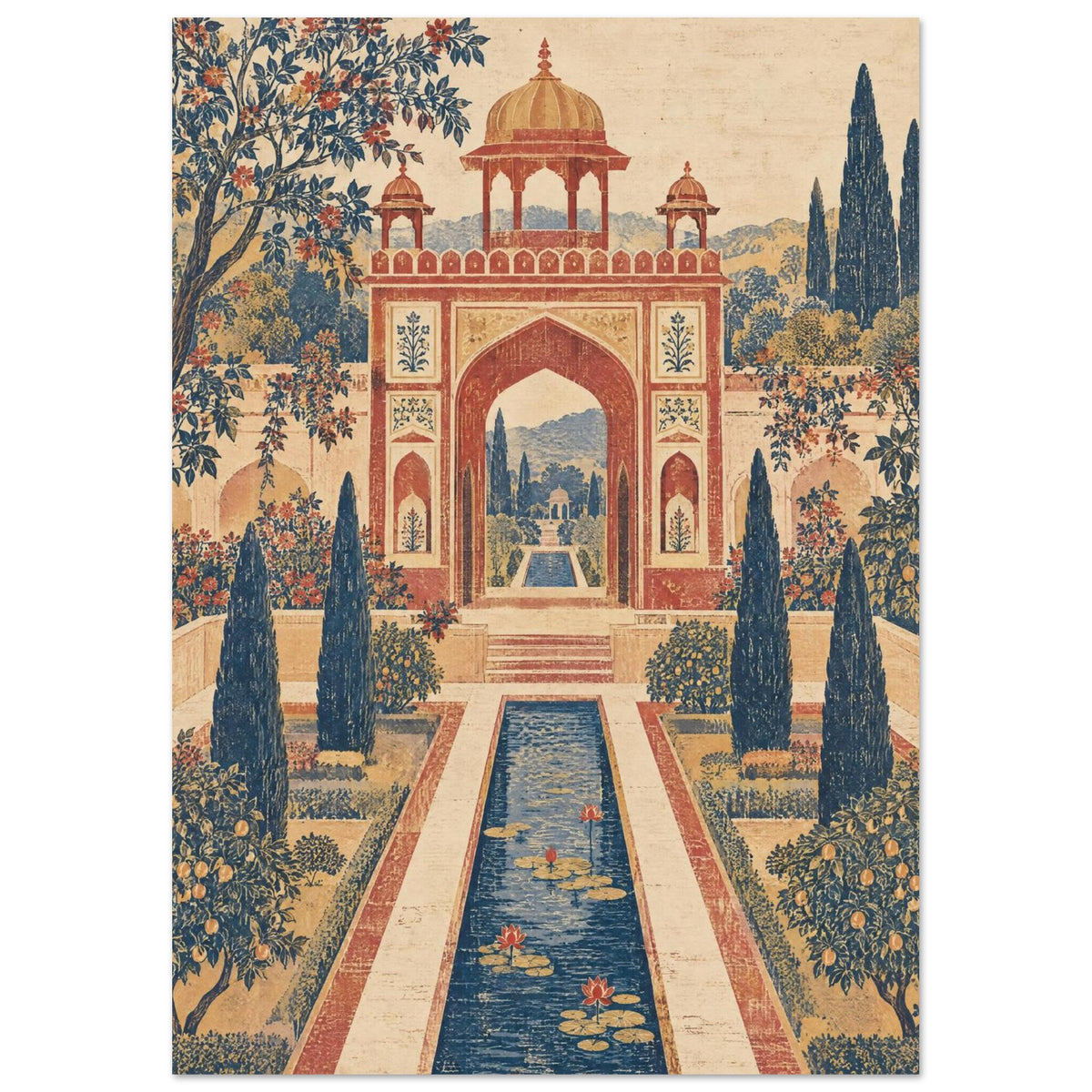 Garden Gateway Vintage Style Art Print