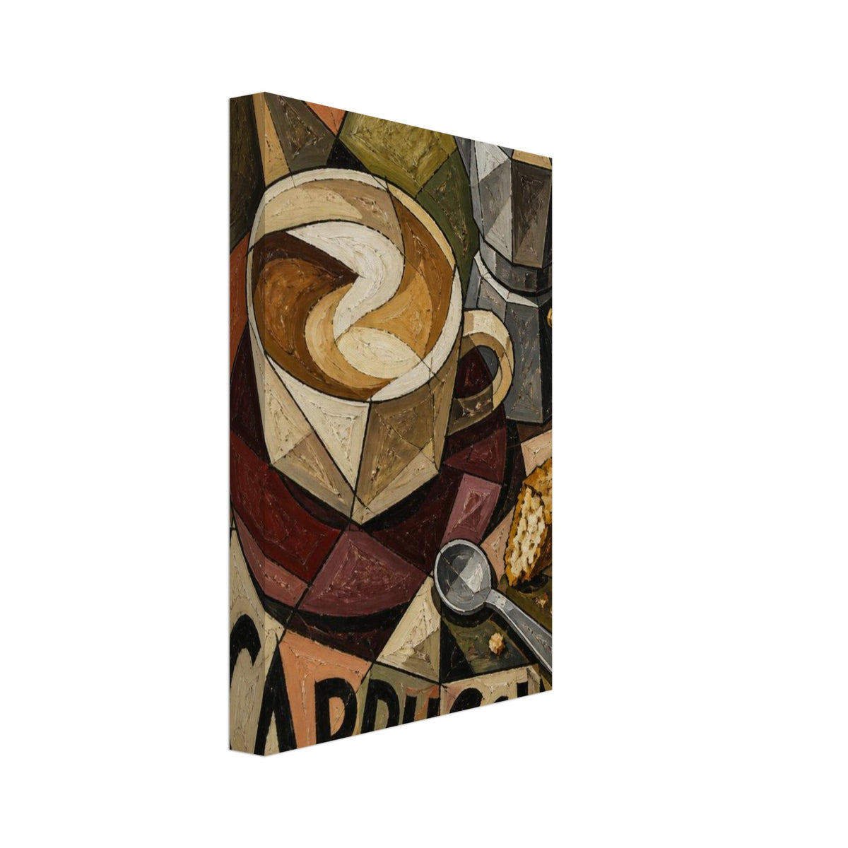 Cappuccino And Moka Pot Cubist Poster – Canvas