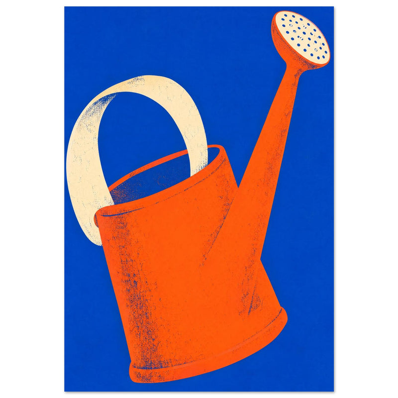 Orange Watering Can Graphic Art Print