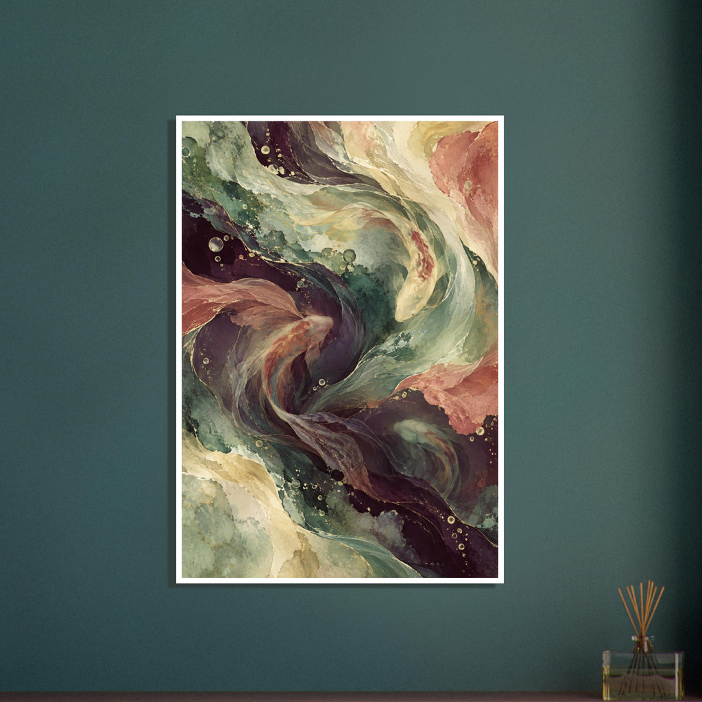 original abstract composition art print for the living room, soft painterly artwork on matte paper