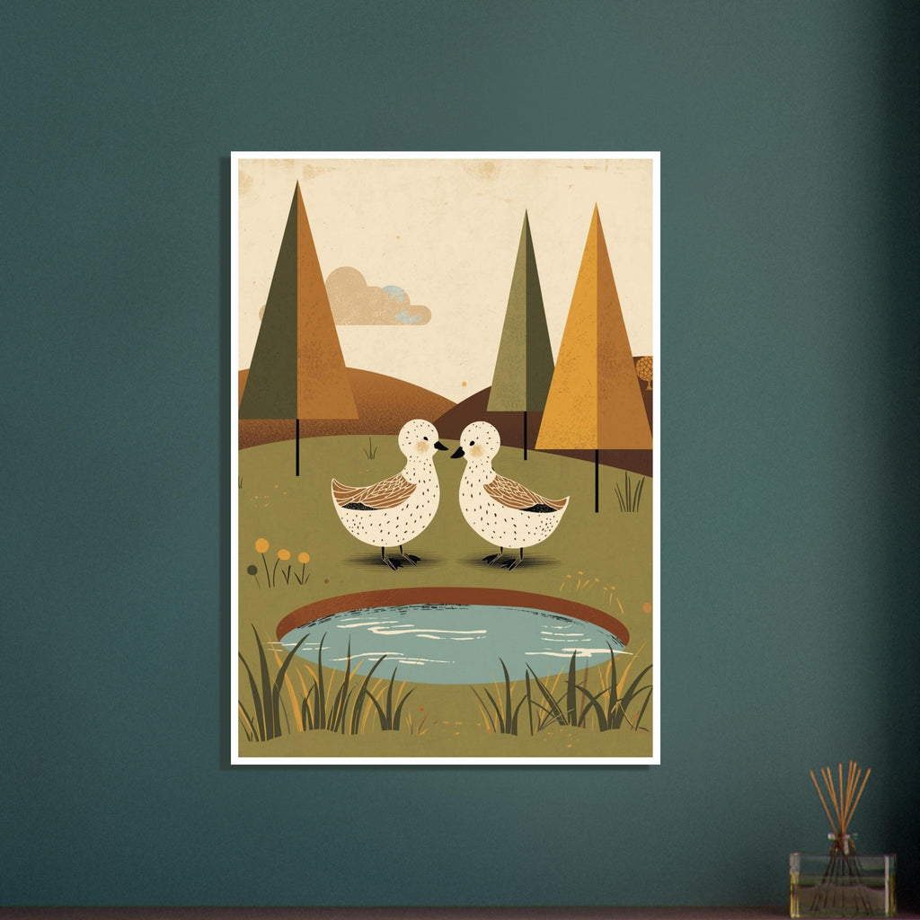 small garden bird art print for the kitchen, soft painterly artwork on matte paper