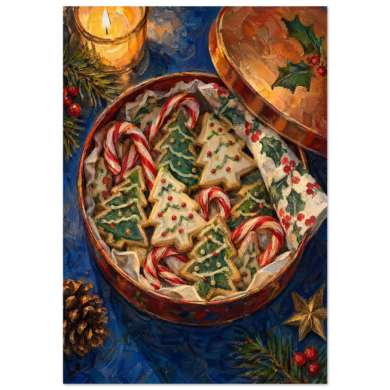 Christmas Biscuit Tin Art Print