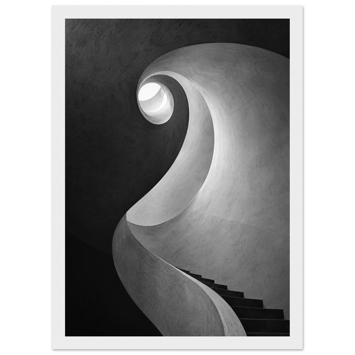 Spiral Staircase Black And White Art Print – Framed