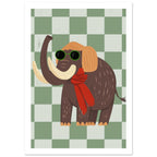 woolly mammoth art print for the nursery, soft painterly artwork on matte paper