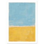 Blue And Yellow Colour Block Art Print – White Border