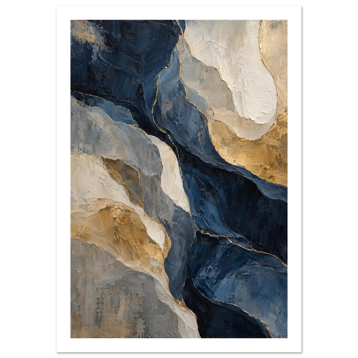Original Abstract Composition VI Art Print – White Border