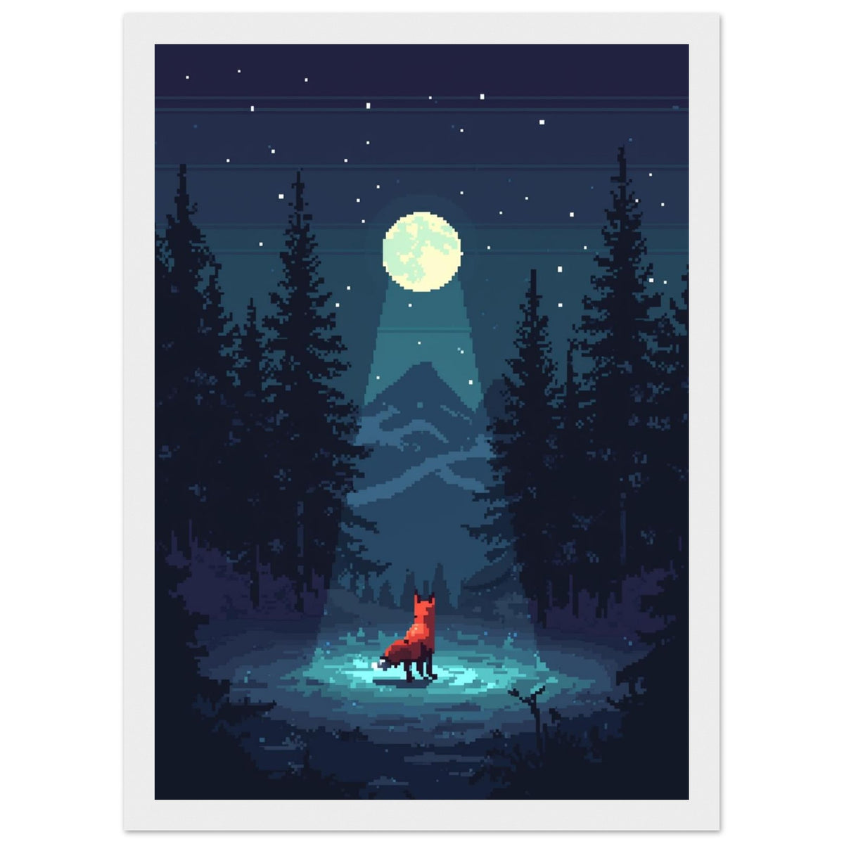 Fox Study Fine Art Print – Framed