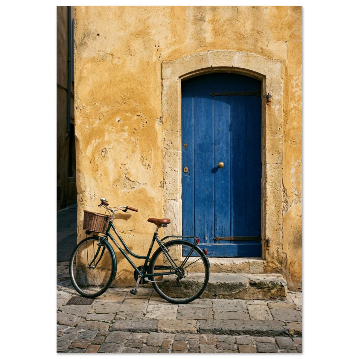 Bicycle And Blue Door Art Print