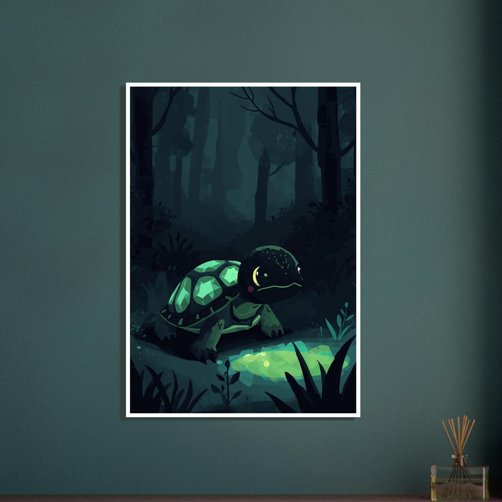 sea turtle art print for the bathroom, soft painterly artwork on matte paper