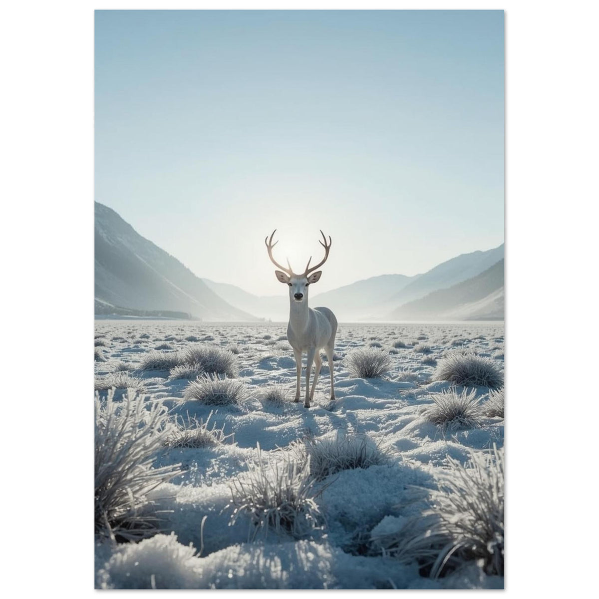 deer art print for the living room, soft painterly artwork on matte paper