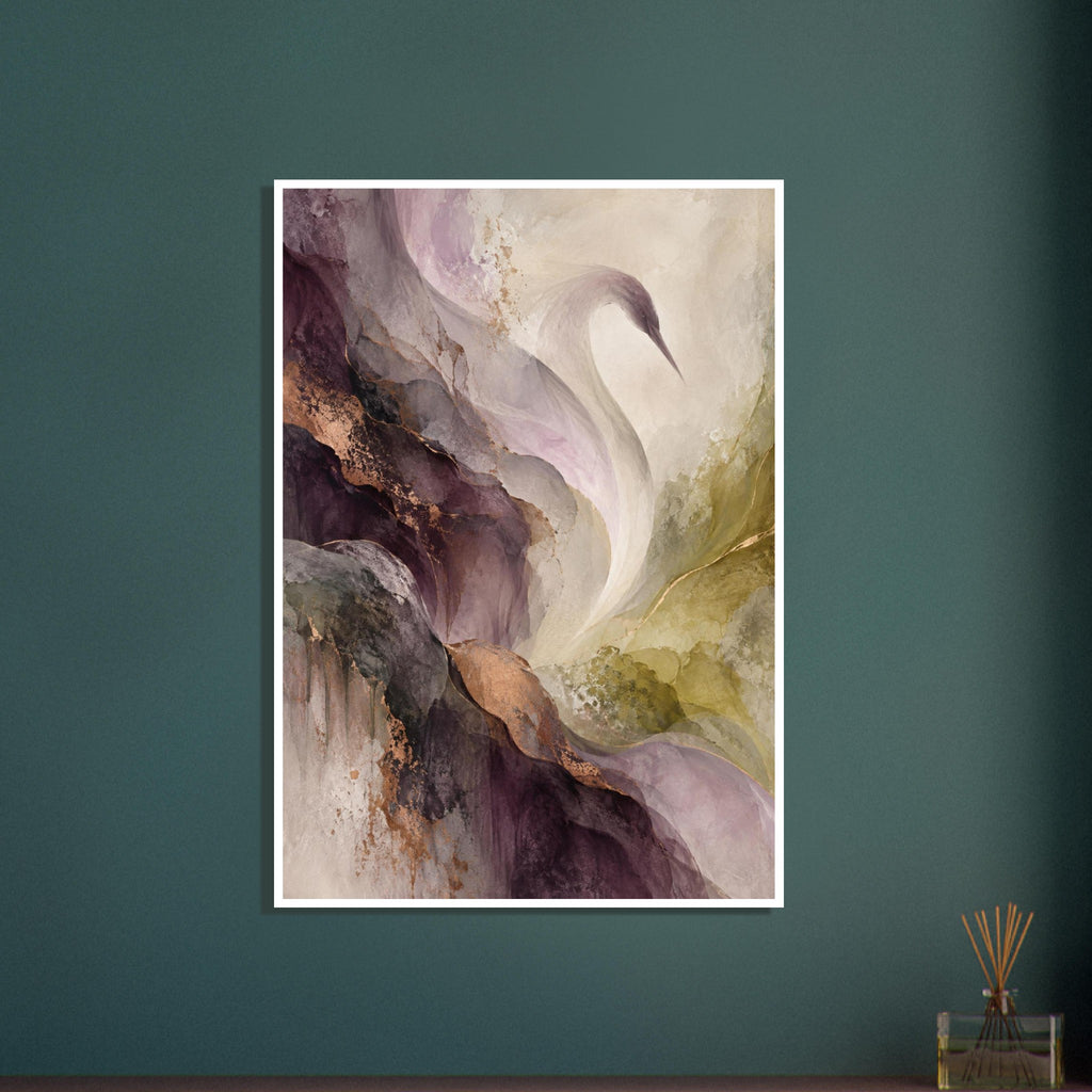 original abstract composition art print for the living room, soft painterly artwork on matte paper