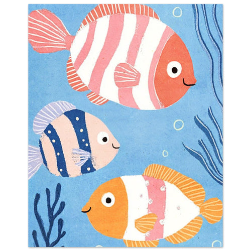 koi fish art print for the bathroom, soft painterly artwork on matte paper